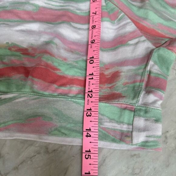Adidas Original 100% cotton marble/Multicolor Logo Crop Top Sweatshirt Size XS - Picture 7 of 8